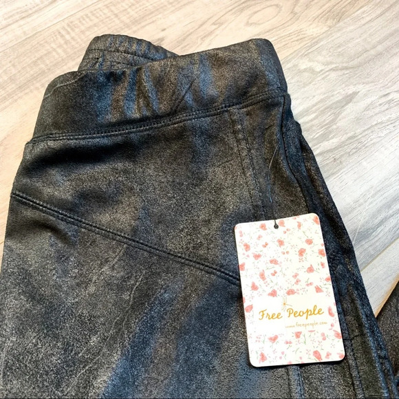 NWT Free People Midnight Vegan Suede Leggings - Picture 8 of 12
